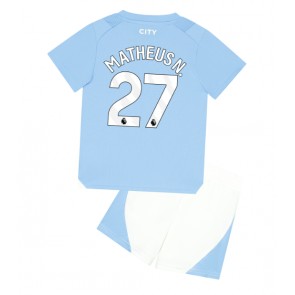 Manchester City Matheus Nunes #27 Replika Babytøj Hjemmebanesæt Børn 2023-24 Kortærmet (+ Korte bukser)